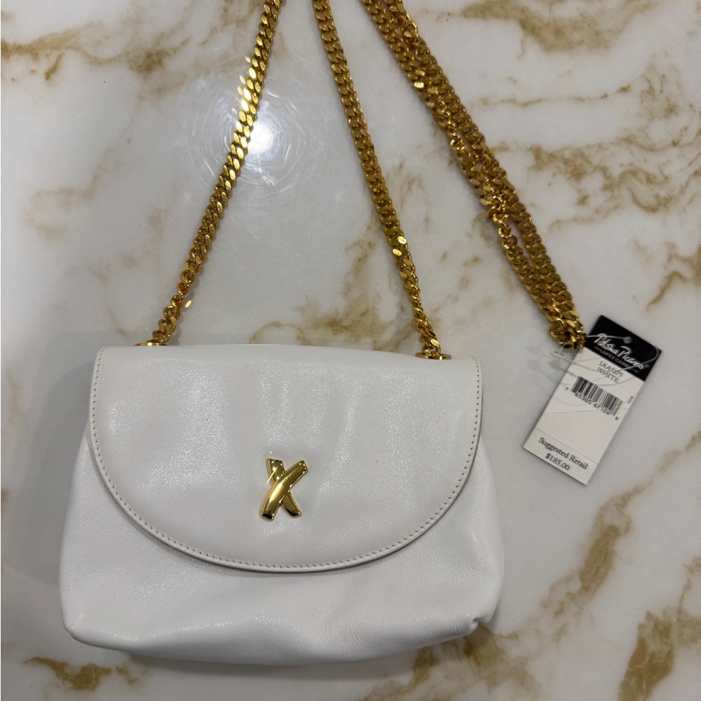 Paloma Picasso White Shoulder Bag with Gold Chain - Picture 2 of 9
